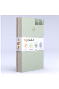 AKILLICA Notebook 4'lü Defter Set Soft Çizgili Pastel Notebook 13,5x21 Cm