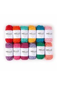 HELLO Punch Ve Amigurumi Iplik Seti Minik Yumaklar 25g X 12 Adet Canlı Renkler