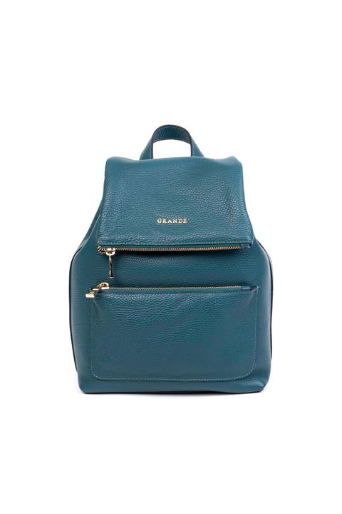 Grande 8009 Deri Sırt Çantası Petrol Mavisi