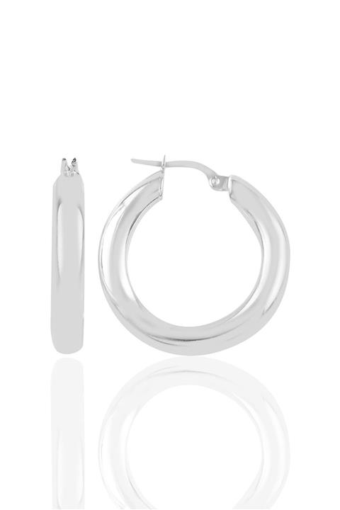 Söğütlü Silver Gümüş 5 Mm Kalınlığında 29 Mm Büyüklüğünde Kalın Gümüş Halka Küpe