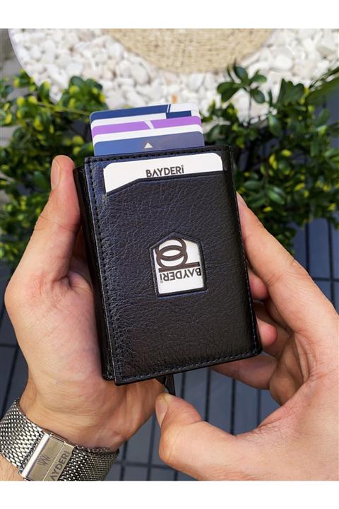 BAYDERİ Erkek  Siyah Mekanizmalı Cüzdan