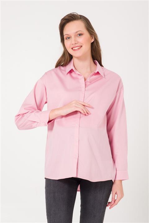 Gaiamom Kadın Pembe Oversize Hamile Gömlek