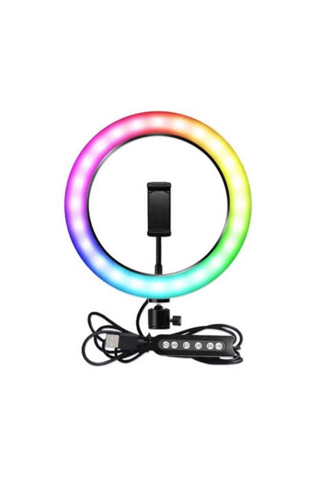 İncisoft Işıklı Telefon Tutucu 360 Derece Dönebilen Ayarlanabilir Başlık Rgb Mj-33