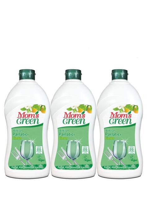 Mom's Green 3'lü Bitkisel Bulaşık Parlatıcısı - Limon 3*500 Ml