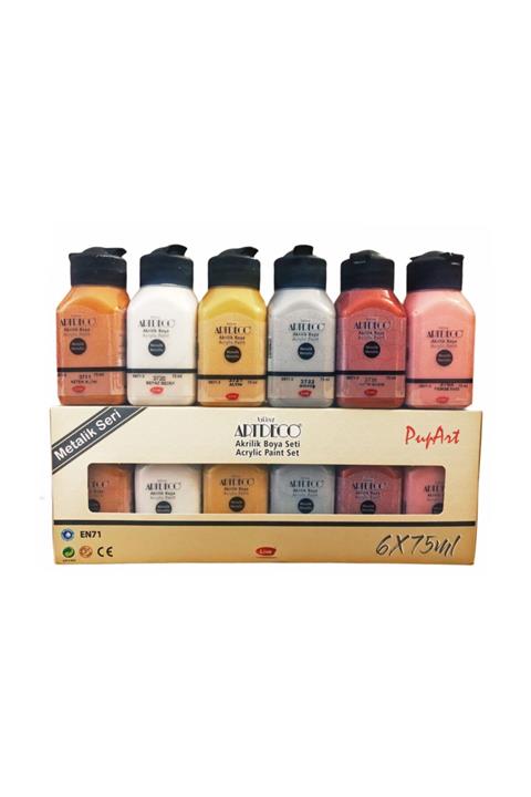 Artdeco Akrilik Boya 6x75 Ml Metalik Set Orjinal Kutusunda