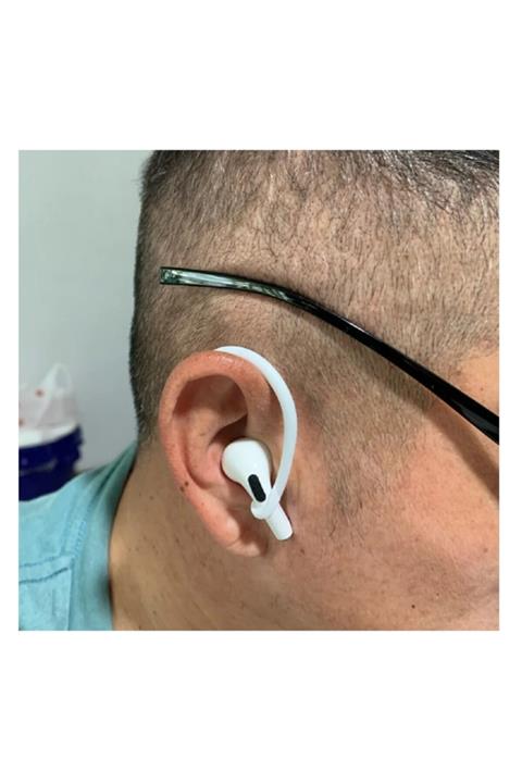 GRANDİ Apple Airpods 1 2&3 Uyumlu Çengeli Kulaklık Kancası Tutucu Anti-lost - Beyaz
