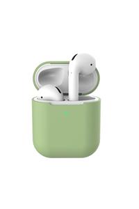 Bilişim Aksesuar Fıstık Yeşili Airpods 1. Ve 2. Nesil Uyumlu Slim Zar Silikon Kılıf