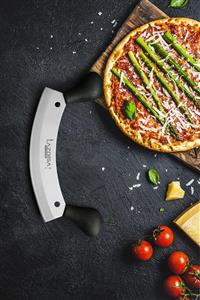 LAZBİSA Mutfak Bıçak Seti Satır Zırh Pizza Kıyma Doğrayıcı Çift Tutmalı Ergonomik