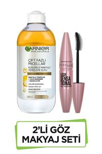 Maybelline New York Çift Fazlı Makyaj Temizleme Suyu 400 ml+ Sensational Siyah Maskara 36005311434593