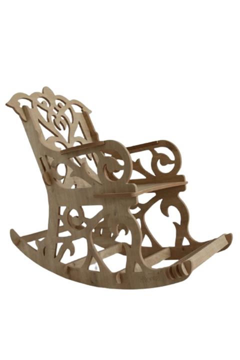 Mionte FlatPack Ahşap Sallanan Sandalye Yetişkin Meşe