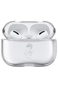 Apple Airpods Pro Kılıfı Desenli Şeffaf Sert Kapak Kadın