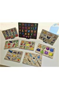 Bundera Montessori Ahşap 8 Li Süper Set Eğitici Puzzle Bultak Çocuk Oyuncağı