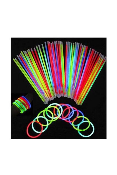 Pandoli Neonlu Glow Stick Çubuk 50 Adet Karışık Renkli