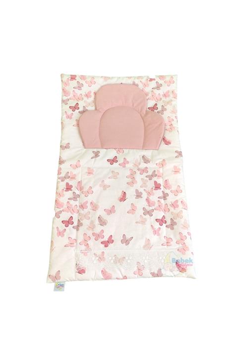 Bebek Atölyesi Bebekatölyesi Pudra Kelebek Desenli Altaçma Minderi