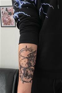 TAKIŞTIR Geçici Saat Ve Kurukafa Dövme Tattoo