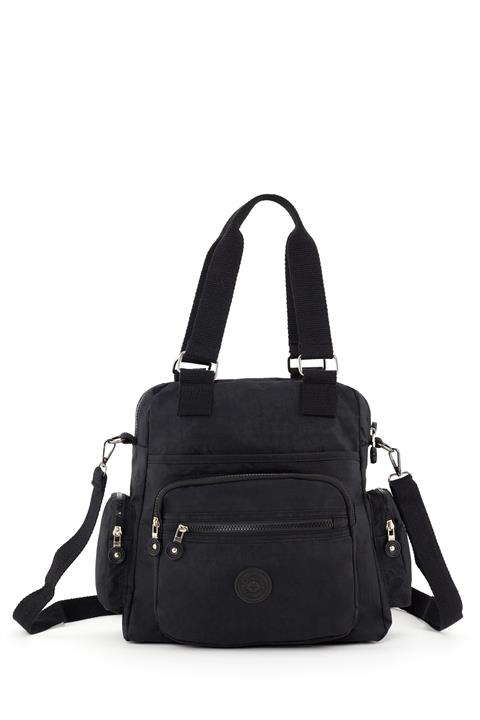 BAGzy Kadın Vizon Krinkıl Sırt Kol Çantası