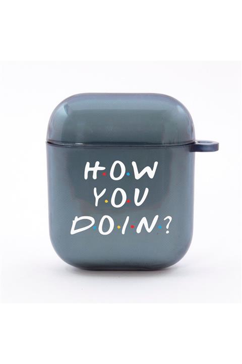 shoptocase How You Doin Friends Detaylı Füme Renk Airpods Kılıfı