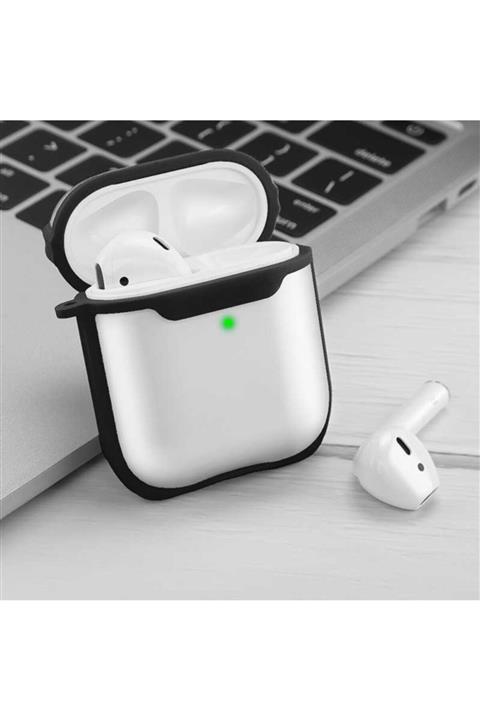 CoverStation Airpods 2. Nesil Uyumlu Siyah Darbe ve Düşürmeye Karşı Dayanıklı Askılı Mat Tasarım Kılıf