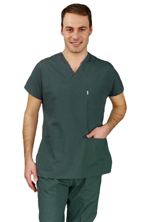 ÇİZGİ MEDİKAL Petrol Yeşili Dr. Greys (Terikoton Ince Kumaş)  Scrubs Cerrahi Takım