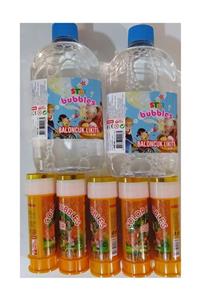 Star 2 Adet Yedek Likit 500 ml  Köpük Bubbles +5 Adet Üflemeli Köpük