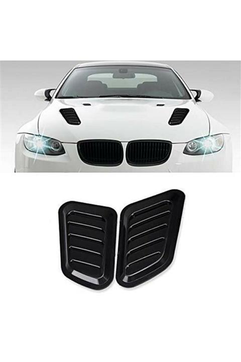 Ankaflex Universal 2'li Piano Black Kaput Üstü Havalandırma Izgara Kaput Üstü Body Kit Parlak Siyah