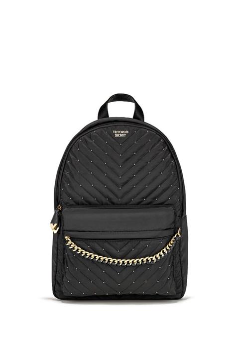 Victoria's Secret Kadın Siyah Zımbalı V Kapitone Sırt Çantası