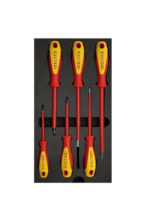İzeltaş 1000v Izoleli Elektrikçi Tornavida Seti 6 Parça