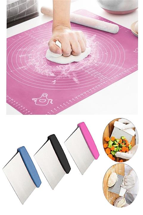 ZUZU MADE Büyük Boy 45x65 Cm Silikon Hamur Açma Matı