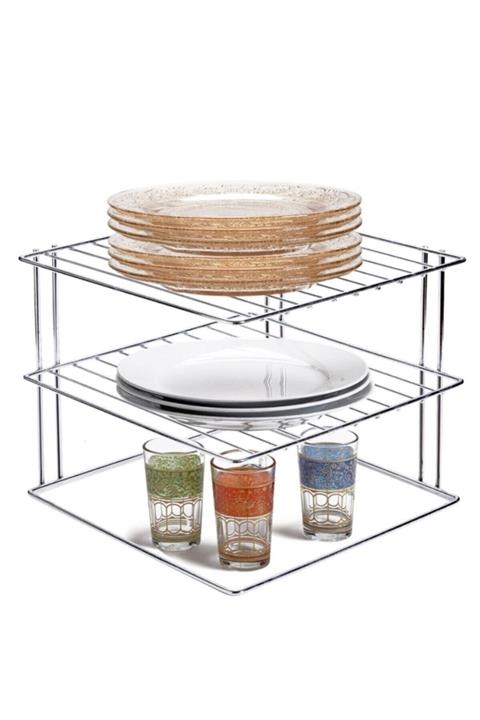 TBDİZAYN Gri 3 Katlı Dolap İçi Raf