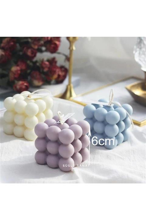 Süslü Sanat Kare Mum Kalıbı (bubble Mum Kalıbı)