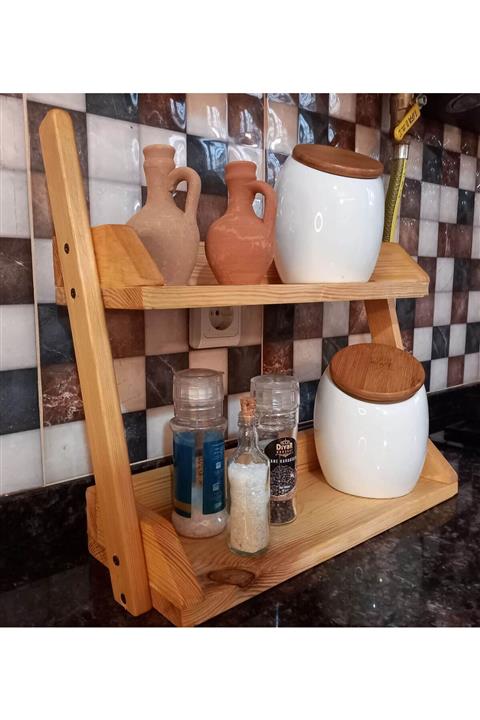 Porfa Ahşap Mutfak Baharatlık Raf