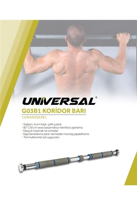 Universal Koridor Barfiks 82-130 + 1731 Ağırlık Eldiveni Mor