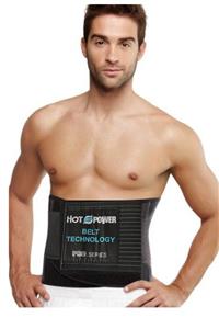 HOT POWER Belt Technology Termal Sauna Bel Korsesi Termal Kemer Siyah