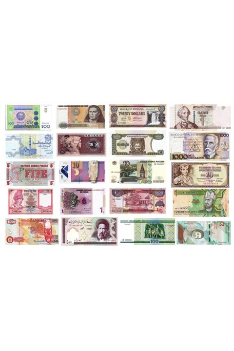 Benim Koleksiyonum 20 Farklı Ülke Yabancı Eski Kağıt Para Seti