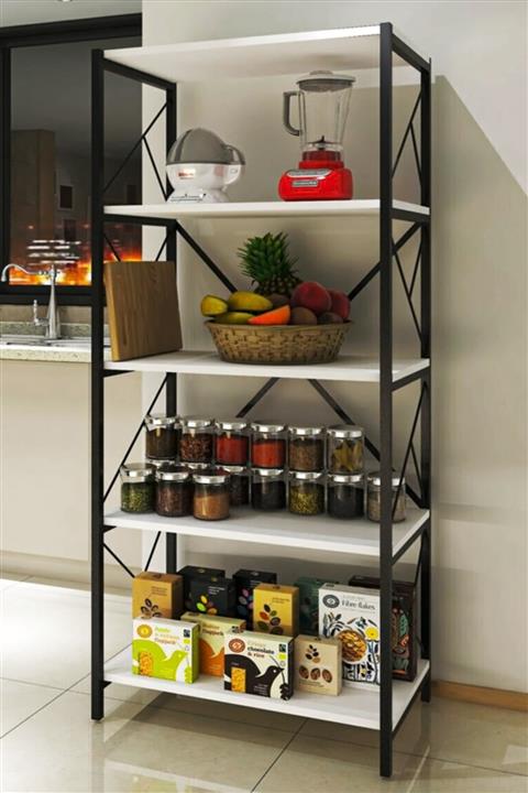 decorel Metal 5 Raflı Mutfak Rafı Düzenleyici Beyaz