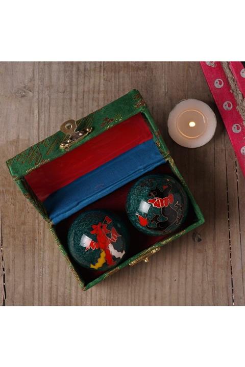 Mitr Chinese Zümrüt Ejderha Motifli Boading Topu (stres Topu)