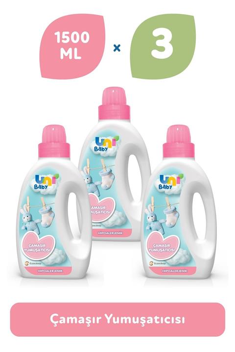 Uni Baby Çamaşır Yumuşatıcı 1500 ml 3'lü Ekonomik Fırsat Paketi