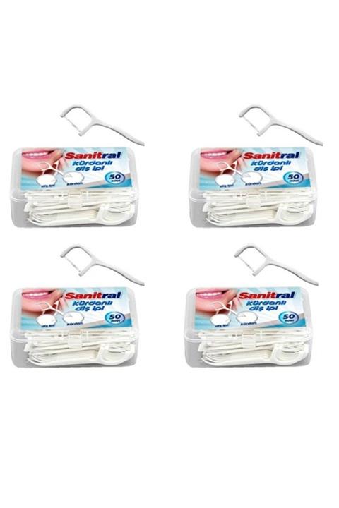 Sanitral Kürdanlı Diş Ipi 4 Kutu 200 Adet