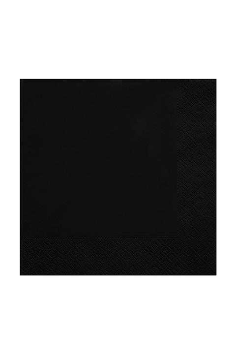 Story 33x33 Cm 2 Katlı 100'lü Kenar Desenli Kare Siyah Renkli Kağıt Peçete