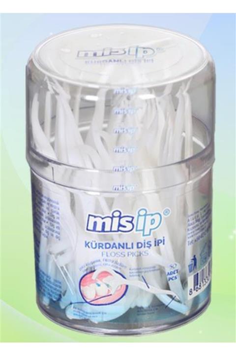 Mis İp Misip Kürdanlı Diş Ipi 50'li Silindir Kutu