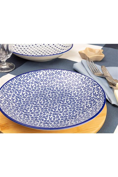 Madame Coco Rêve Bleu Ensoleillé Yemek Tabağı - Mavi - 22 Cm