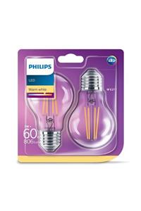 Philips Led Classic Ampul 60W A60 E27 Non-Dim 2700K 2'li Ekopaket Ampül