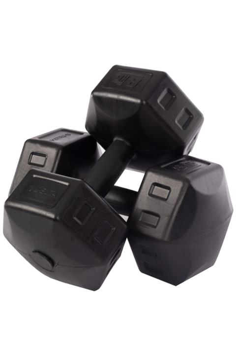 Delta 8 Kg x 2 Adet Köşeli Siyah Plastik Dambıl Ağırlık Seti
