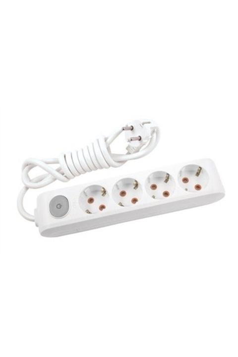 VİKO Beyaz Multi-let 4'lü 2 mt Kablolu Anahtarlı Grup Priz