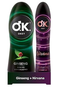 Okey Ginseng Masaj Jeli 200 ml +Okey Nirvana Uyarıcı Jel 100ml