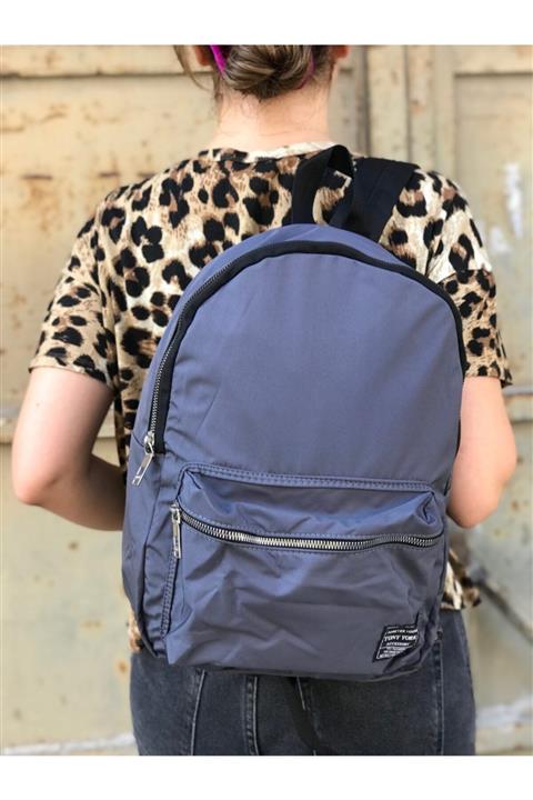 Lebina Saten Kumaş Sırt Çantası Gri