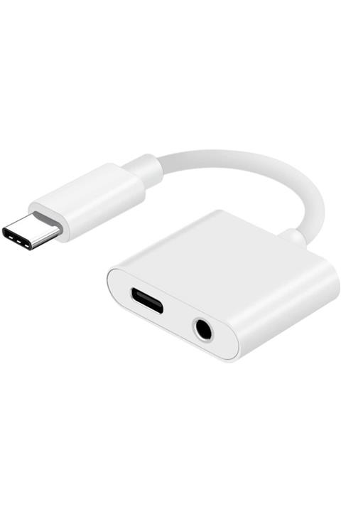 WOZLO Type-c To 3.5mm Kulaklık Çevirici Aux Çevirici Ve Şarj Giriş 2in1