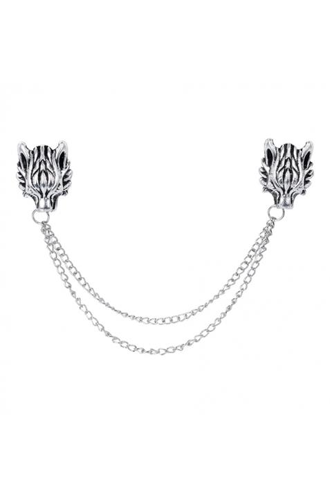 Kravatistan Erkek Kurt Gömlek Yaka İğnesi Silver 1025177