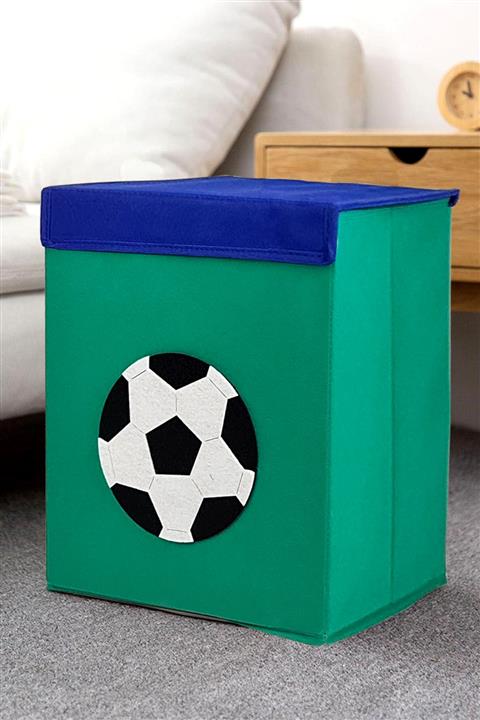 Binbirreyon Top Desenli Katlanabilir Çocuk Çamaşır Sepeti Oyuncak Sepeti 30x26x37cm Pb097