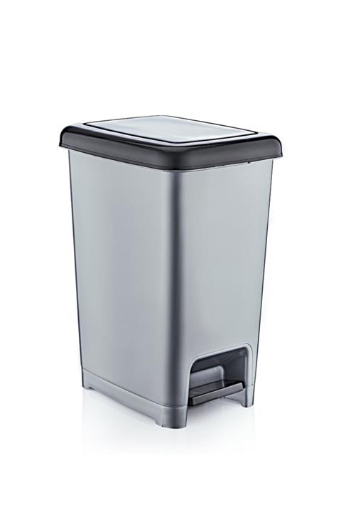 PDHome 25 lt Slim Pedallı Çöp Kovası Gri Syah